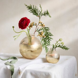 Frosted Metallic Bauble Vases, Set of 2