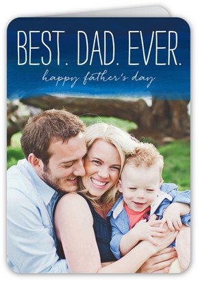 Father's Day Cards: Best Dad Ever Father's Day Card, Blue, Matte, Folded Smooth Cardstock, Rounded-AA