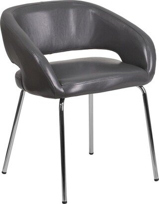 Fusion Series Contemporary Gray LeatherSoft Side Reception Chair