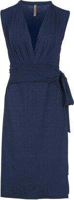 Conquista Sleeveless Empire Line Dress In Navy