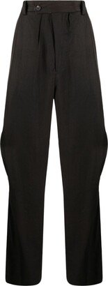 Straight-Leg Pleat-Detail Trousers