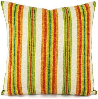 Rainbow Stripe Woven Pillow Cover - 20 X Multi Accent