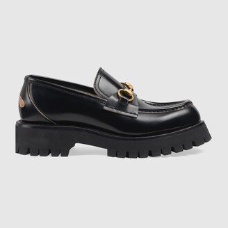 Women's leather lug sole loafer