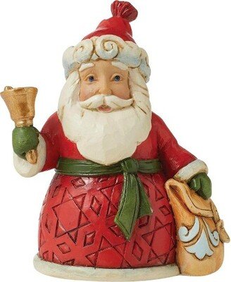 Jim Shore Santa With Bell & Bag Mini - One Figurine 3.5 Inches - Heartwood Creek - 6011488 - Resin - Red