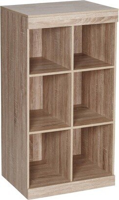 6 Compartment Divided Cube Cabinet Oak