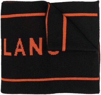 Logo-Print Two-Tone Scarf