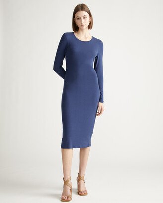 Tencel Rib Knit Long Sleeve Dress