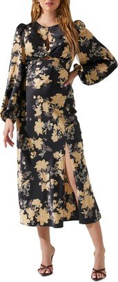 Women's Suzy Floral-Print Midi Dress - Black/cream Floral