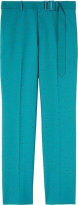 Rhinestone Techdrill Slim Trousers