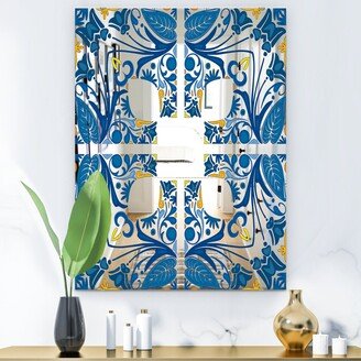 Designart 'Blue Tiles' Bohemian and Eclectic Mirror - Printed Wall Mirror