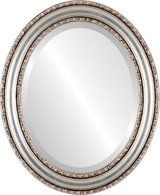 OVALCREST by The OVALCREST Mirror Store Dorset Framed Oval Mirror in Silver Leaf with Brown Antique - Silver/Brown