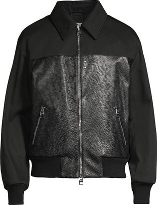 Leather Bomber Jacket-BA