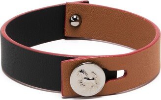 Logo-Plaque Leather Bracelet