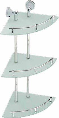 Corner Glass Shelf Triple Tiers Frosted Wall Storage Holder Renovators Supply