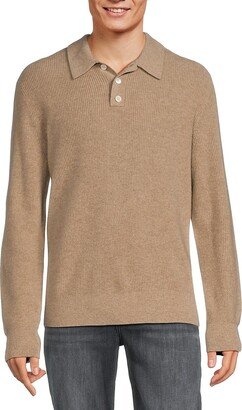 Long Sleeve Cashmere Sweater Polo-AA