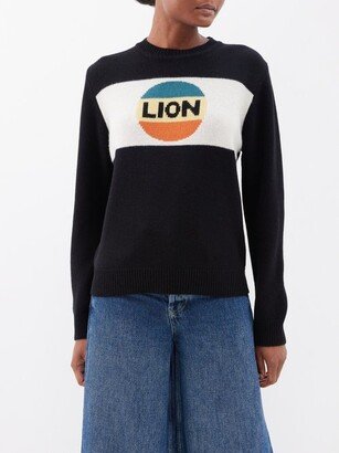 Lion-intarsia Merino Sweater