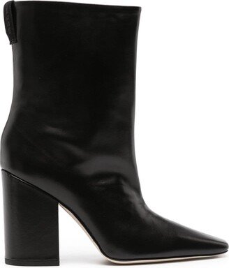 100mm Square-Toe Leather Boots