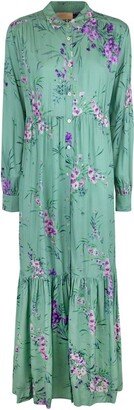 Floral Printed Long-Sleeved Dress