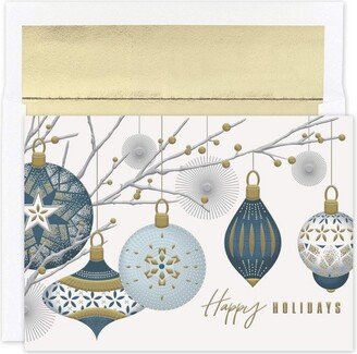 Masterpiece Studios Holiday Collection 16-Count Boxed Embossed Christmas Cards with Foil-Lined Envelopes, 7.8