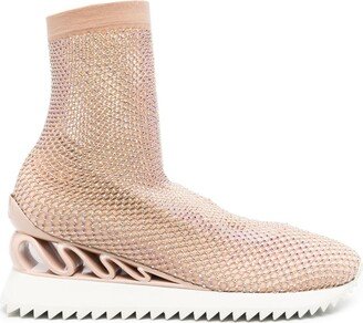 Gilda crystal-embellished high-top sneakers