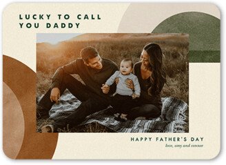 Father's Day Cards: Lucky One Father's Day Card, White, 5X7, Matte, Signature Smooth Cardstock, Rounded