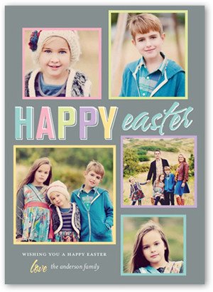Easter Cards: Fun Frames Easter Card, Grey, Matte, Signature Smooth Cardstock, Square