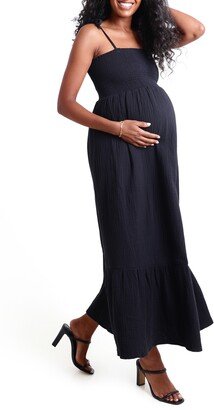 Smocked Maternity Maxi Sundress