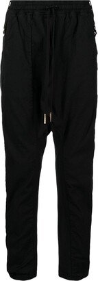 Elastic-Waist Tapered-Leg Trousers