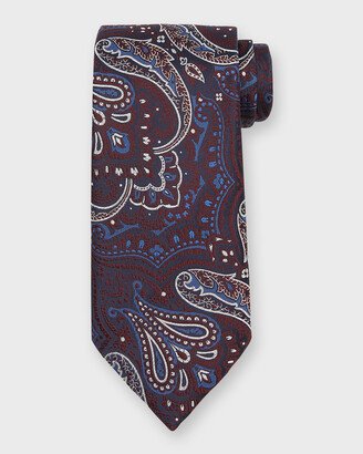 Men's Bordeaux Jacquard Paisley Silk Tie