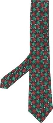 Geometric-Pattern Pointed Tip Tie-AB