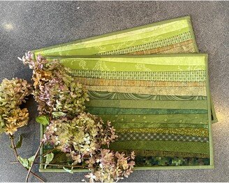 Aren't The Soft Dusty Greens Of These Two Quilted Place Mats Lovely? Would't They Match That Calm Decor You Dining Room. Washable Mats