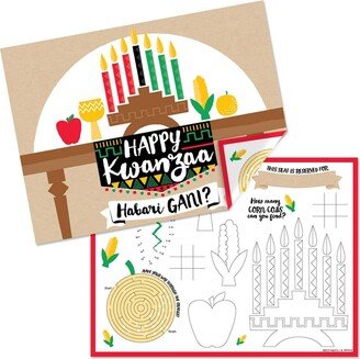 Big Dot Of Happiness Happy Kwanzaa - Paper Coloring Sheets - Activity Placemats - Set of 16
