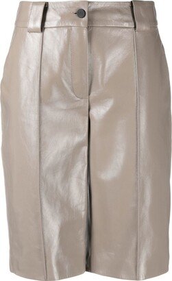 The Mannei Long Leather Shorts