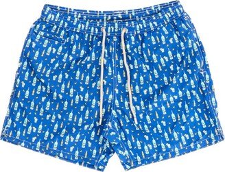 Graphic Printed Drawstring Swim Shorts-AV