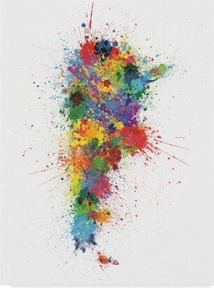 Michael Tompsett Argentina Paint Splashes Map Canvas Art - 37