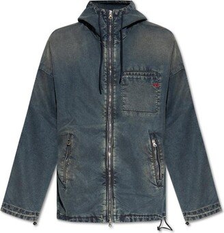 D Hennes Jogg Hooded Denim Jacket