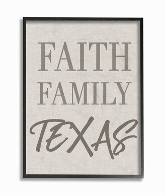 Faith Family Texas Typography Framed Giclee Art, 11 x 14