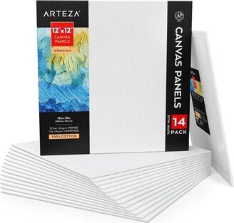 Arteza Canvas Panels, Premium, White, 12