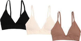 3pk Recycled Seamless Bralettes for Women