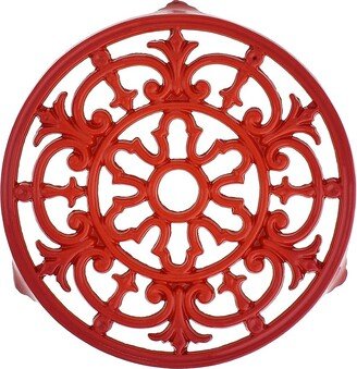 French Fleur De Lys Enameled Cast Iron Trivet