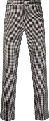 Houndstooth Slim-Fit Tailored Trousers