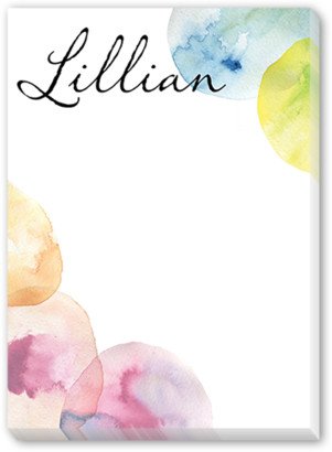 Notepads: Vibrant Watercolor 5X7 Notepad, White, Matte