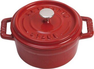 Cast Iron Mini Round Cocotte, Dutch Oven, 0.25-quart, serves 1, Made in France, Cherry