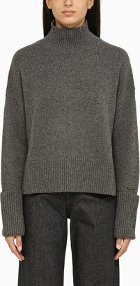 Grey wool turtleneck sweater