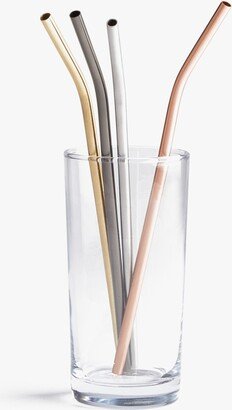 Matte Metallic Stainless Bent Straws | Made