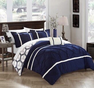 8-Piece Avee Bed-In-A-Bag Navy Comforter 8 Piece Set