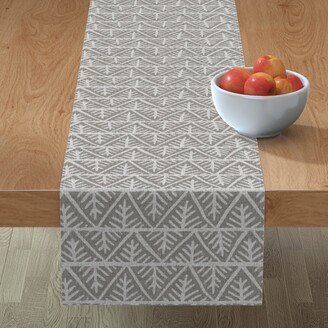 Table Runners: Textured Mudcloth Table Runner, 72X16, Gray