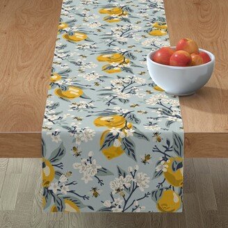 Table Runners: Bees & Lemons Table Runner, 72X16, Blue