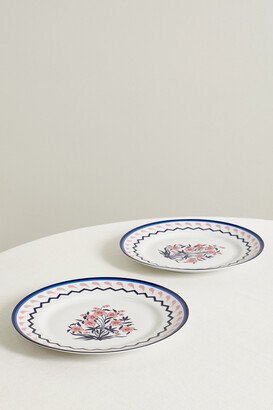 Aquazzura Casa - Jaipur Set Of Two 27cm Porcelain Dinner Plates - Pink