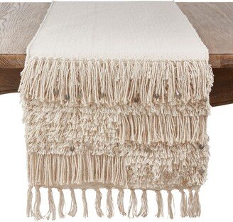 Saro Lifestyle Cotton Table Runner with Sequin Moroccan Design